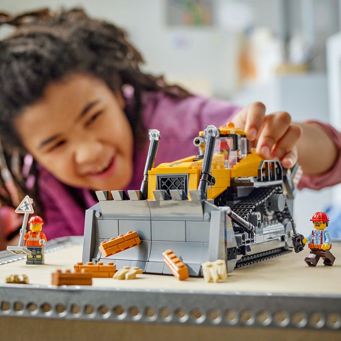 60466 City Gelber Bulldozer mit Frontlader, Konstruktionsspielzeug