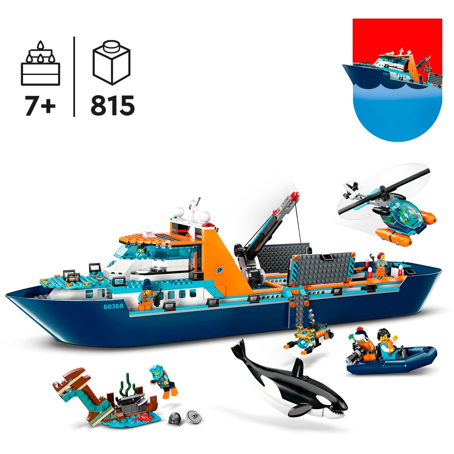 LEGO 60368 City Arktis-Forschungsschiff, Konstruktionsspielzeug