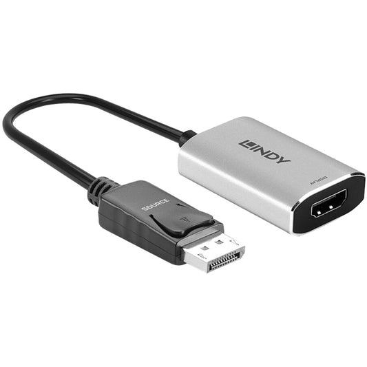 Lindy Konverter DisplayPort 1.4 > HDMI 8K (schwarz/grau, 11cm)