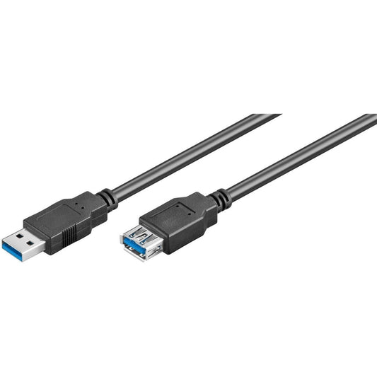 Goobay USB 3.2 Gen 1 Verlängerungskabel, USB-A Stecker > USB-A Buchse (schwarz, 3 Meter)