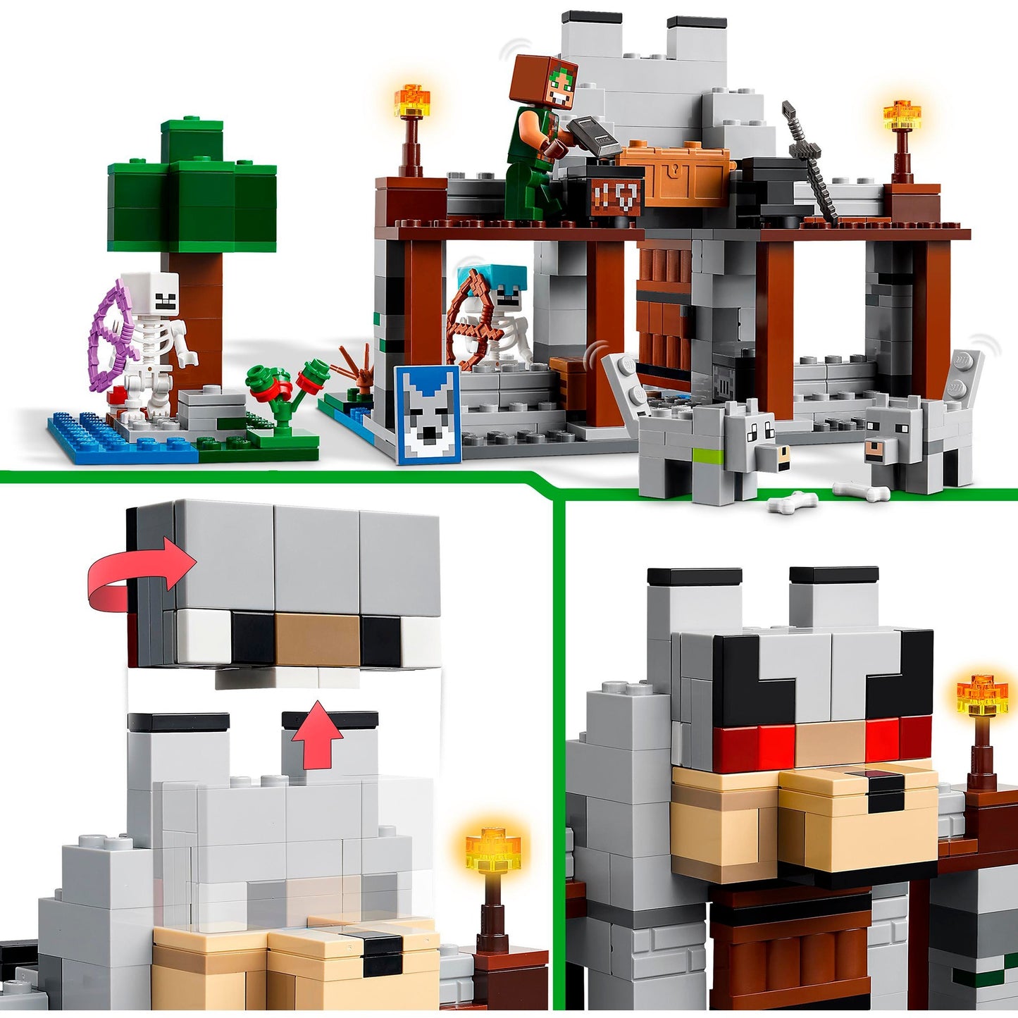 LEGO 21261 Minecraft Die Wolfsfestung, Konstruktionsspielzeug