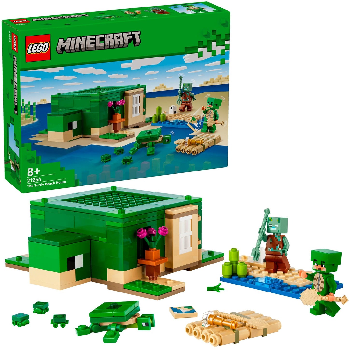 LEGO 21254 Minecraft Das Schildkrötenstrandhaus, Konstruktionsspielzeug