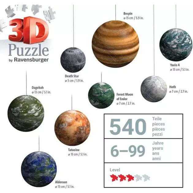 Ravensburger 3D Puzzleball Sortiment: Himmelskörper der Star Wars Galaxie