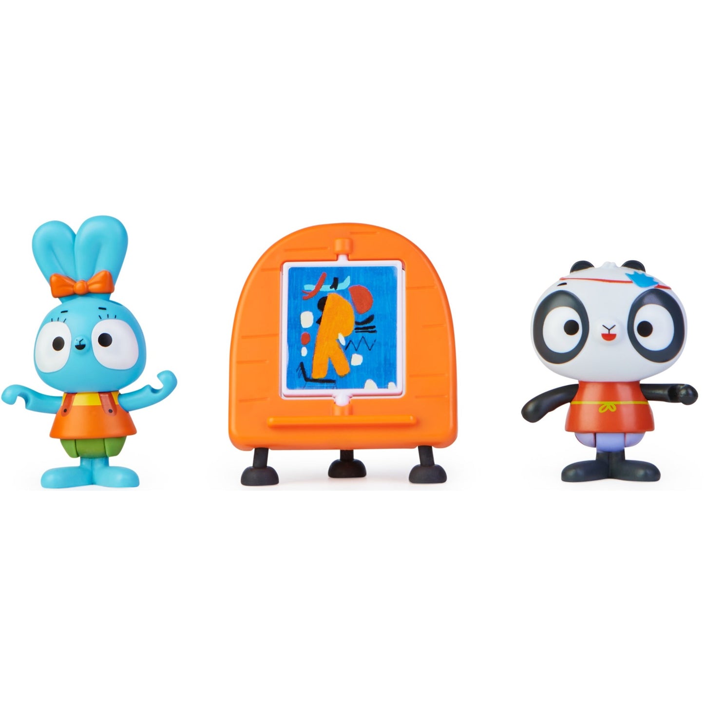 Spinmaster Brave Bunnies - Malen mit Boo Hase und Panda (mit 2 Actionfiguren und 1 Leinwand als Zubehör, Spielzeug für Kinder ab 3 Jahren, Basic Figuren Set)