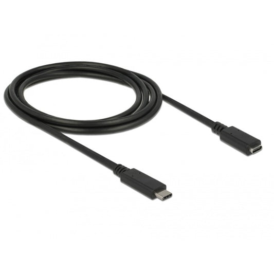 DeLOCK USB 3.2 Gen 1 Verlängerungskabel, USB-C Stecker > USB-C Buchse (schwarz, 2 Meter, SuperSpeed)