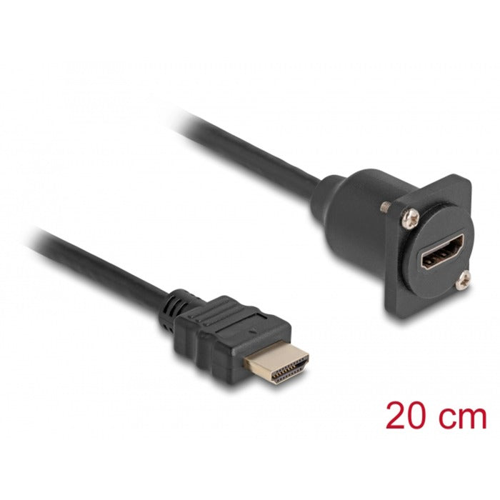 DeLOCK D-Typ Kabel HDMI Stecker > HDMI Buchse (schwarz, 20cm)