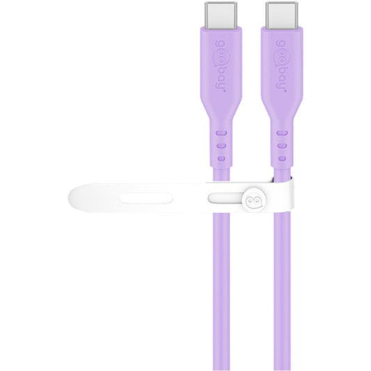USB 2.0 Silikonkabel lila, USB-C Stecker > USB-C Stecker