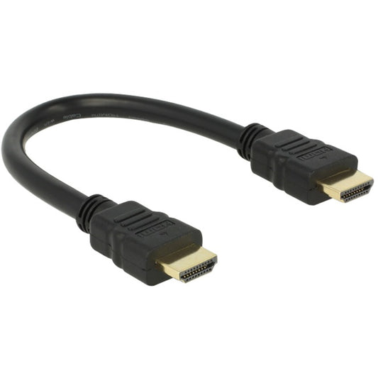 DeLOCK Kabel HDMI A (Stecker) > HDMI A (Stecker) 4K (schwarz, 25cm)