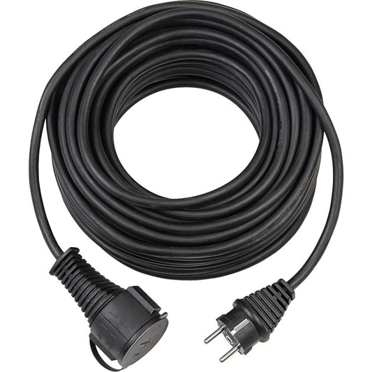 Brennenstuhl Gummi-Verlängerungskabel IP44, für aussen (schwarz, 25 Meter)