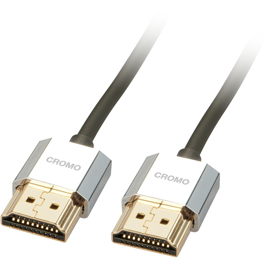 Lindy CROMO Slim High-Speed-HDMI-Kabel mit Ethernet (schwarz, 1 Meter)