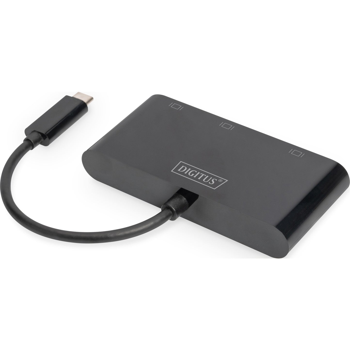 Digitus USB Adapter, USB-C Stecker > VGA + HDMI + DisplayPort Buchse (schwarz)