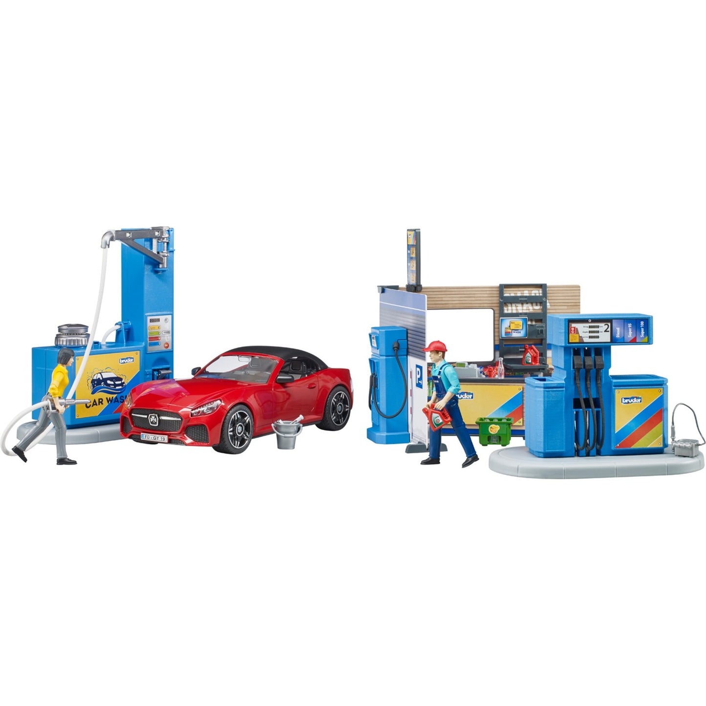 BRUDER bworld Tankstelle mit Waschplatz