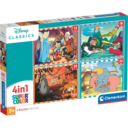 Clementoni Supercolor 4 in 1 - Disney Classics (4 Puzzle (12-24 Teile))