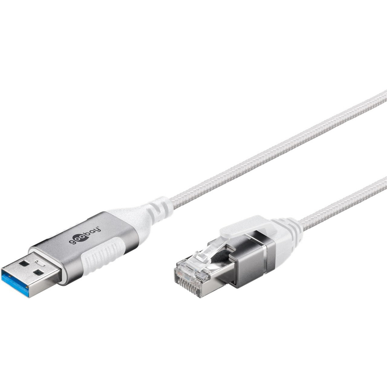 Goobay Ethernet-Adapterkabel USB-A 3.2 Gen1 > RJ-45 (weiss, 1 Meter)