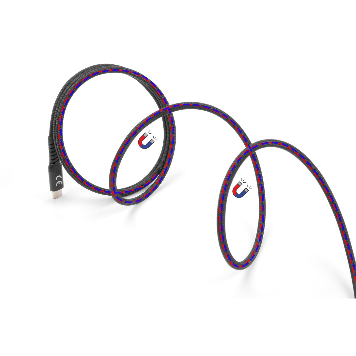 USB-C 2.0 Kabel mit magnetischer Textilummantelung