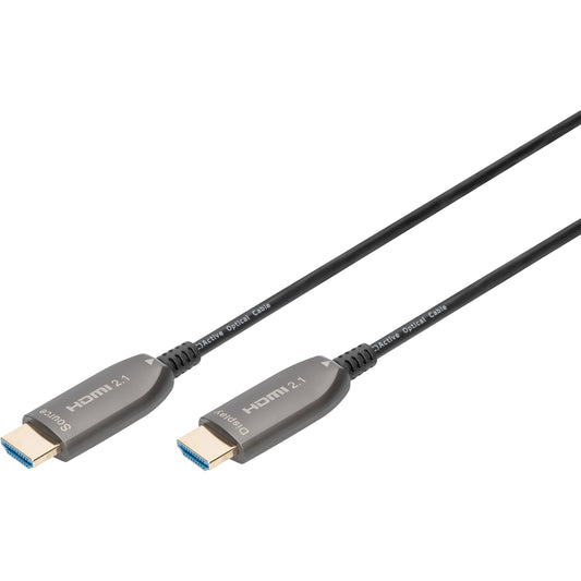 Digitus HDMI AOC Hybrid Glasfaserkabel, UHD 8K (schwarz, 10 Meter)