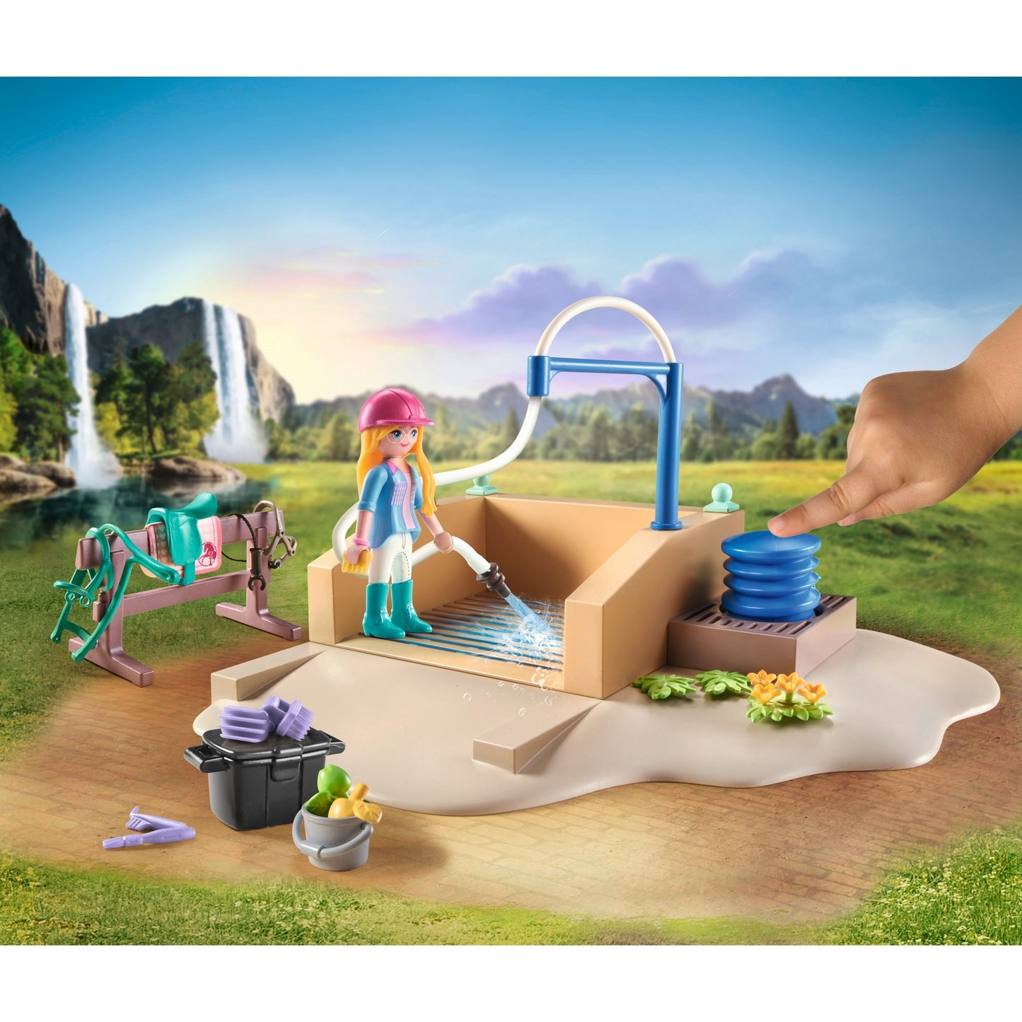 PLAYMOBIL 71354 Horses of Waterfall Isabella & Lioness mit Waschplatz, Konstruktionsspielzeug