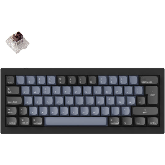 Keychron Q4 (schwarz/blaugrau, DE-Layout, Gateron G Pro Brown, Hot-Swap, Aluminiumrahmen, RGB)