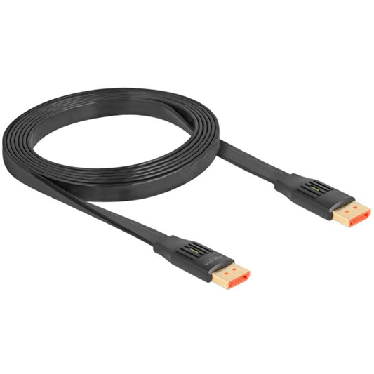 DeLOCK DisplayPort Flachbandkabel 8K 60Hz (schwarz, 2 Meter)