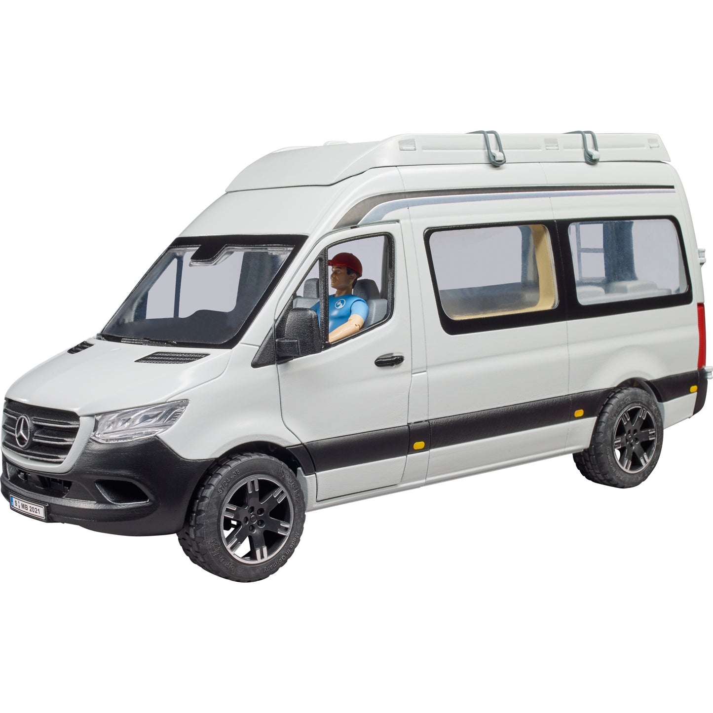 BRUDER Mercedes Benz Sprinter Camper mit Fahrer (weiss/schwarz)