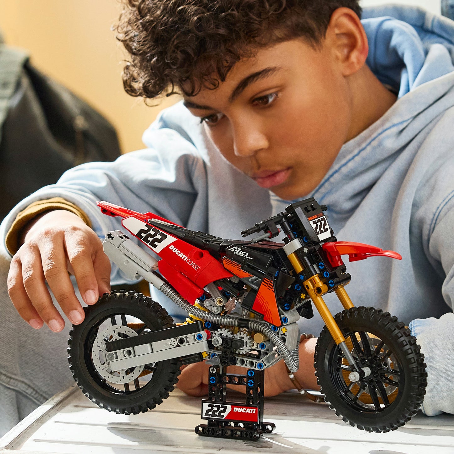 42238 Technic Ducati Desmo450 MX Factory Motorrad, Konstruktionsspielzeug