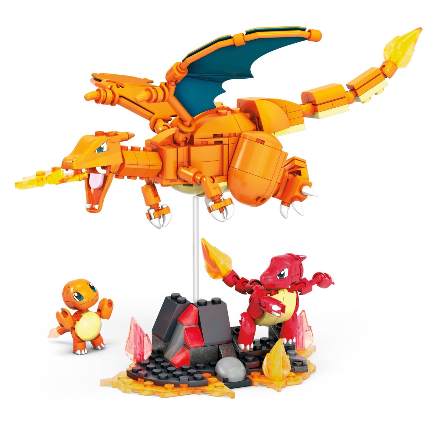 Mattel MEGA Pokémon Glumanda Evolution Set, Konstruktionsspielzeug