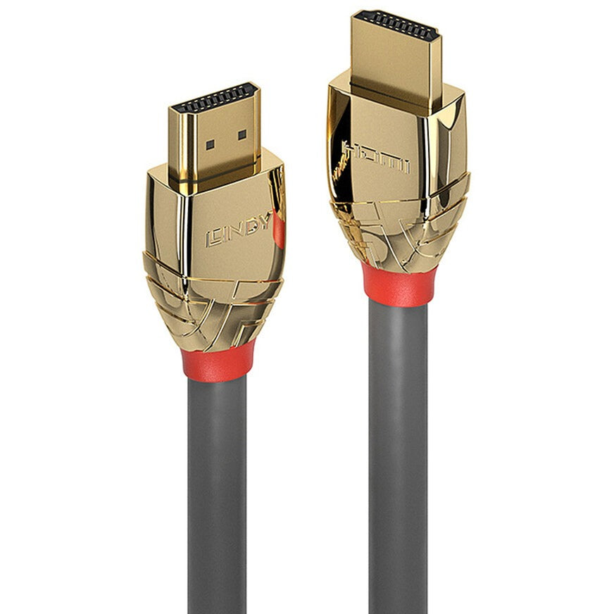 Lindy Ultra High Speed HDMI Kabel, Gold Line (grau, 1 Meter)