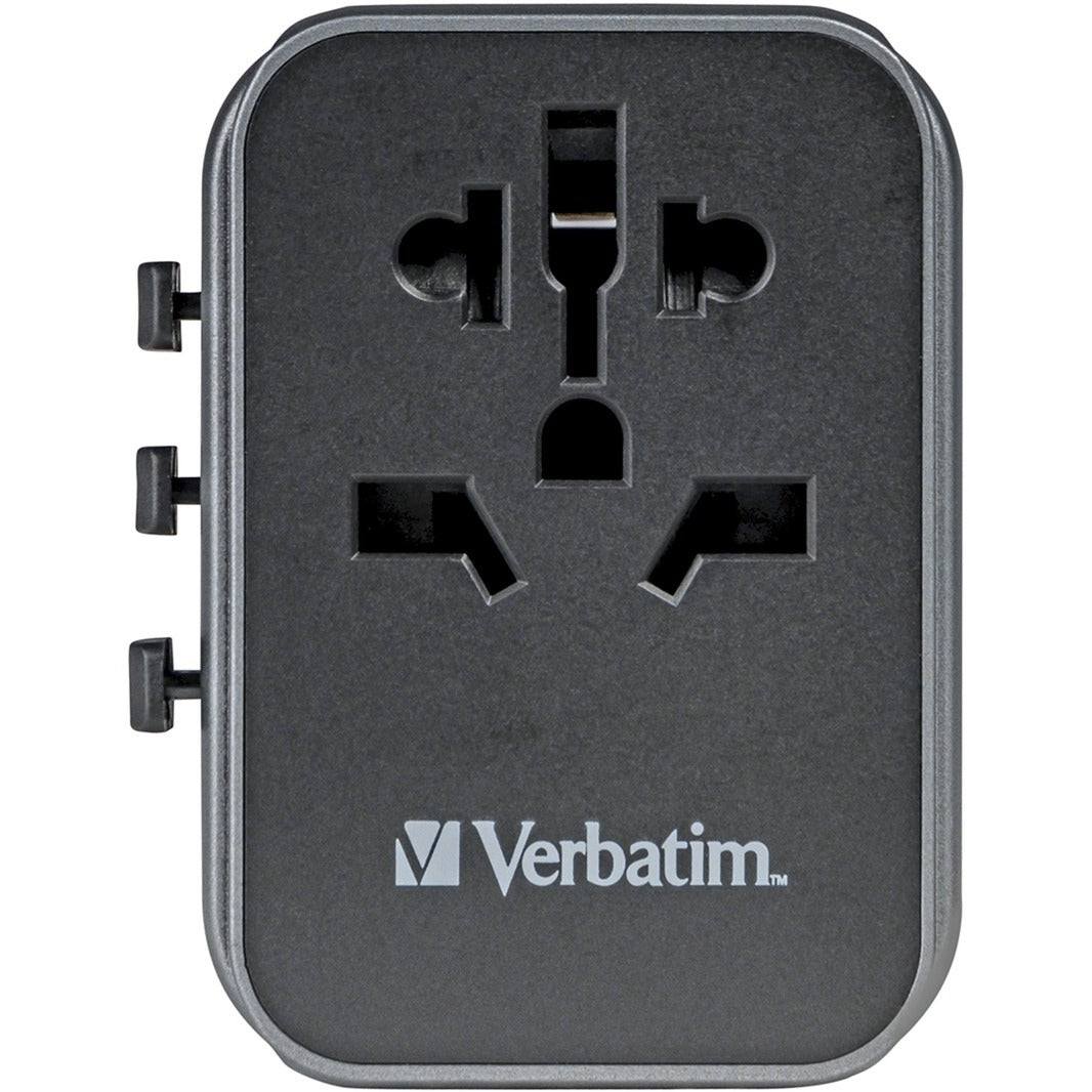 Verbatim Universal-Reiseadapter UTA-03 (schwarz/silber, 2x USB-A, 3x USB-C)