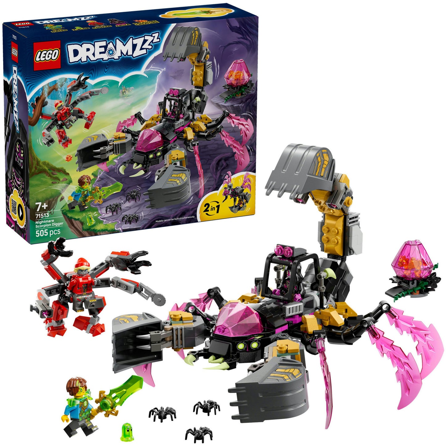 71513 DREAMZzz Albtraum-Skorpionbagger, Konstruktionsspielzeug