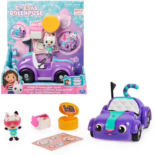 Spin Master Gabby's Dollhouse - Carlita-Spielzeugauto mit Pandy Paws Figur, Spielfahrzeug