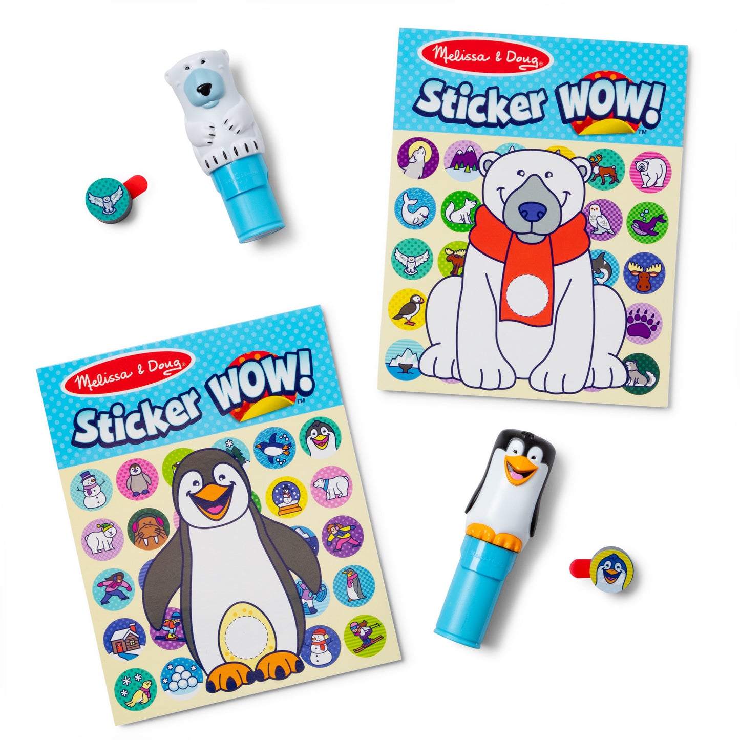 Melissa & Doug - Sticker WOW! Sticker-Stempelset 2er-Pack Winter, Basteln