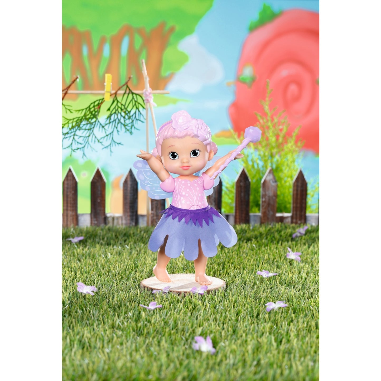 ZAPF Creation BABY born® Storybook Fairy Violet 18cm (mit Zauberstab, Bühne, Kulisse und Bilderbüchlein)