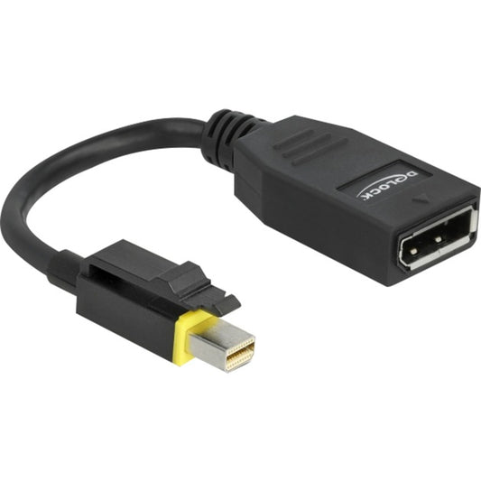 DeLOCK Adapter Mini DisplayPort 1.4 zu DisplayPort (schwarz, 15cm, mit Einrastfunktion)