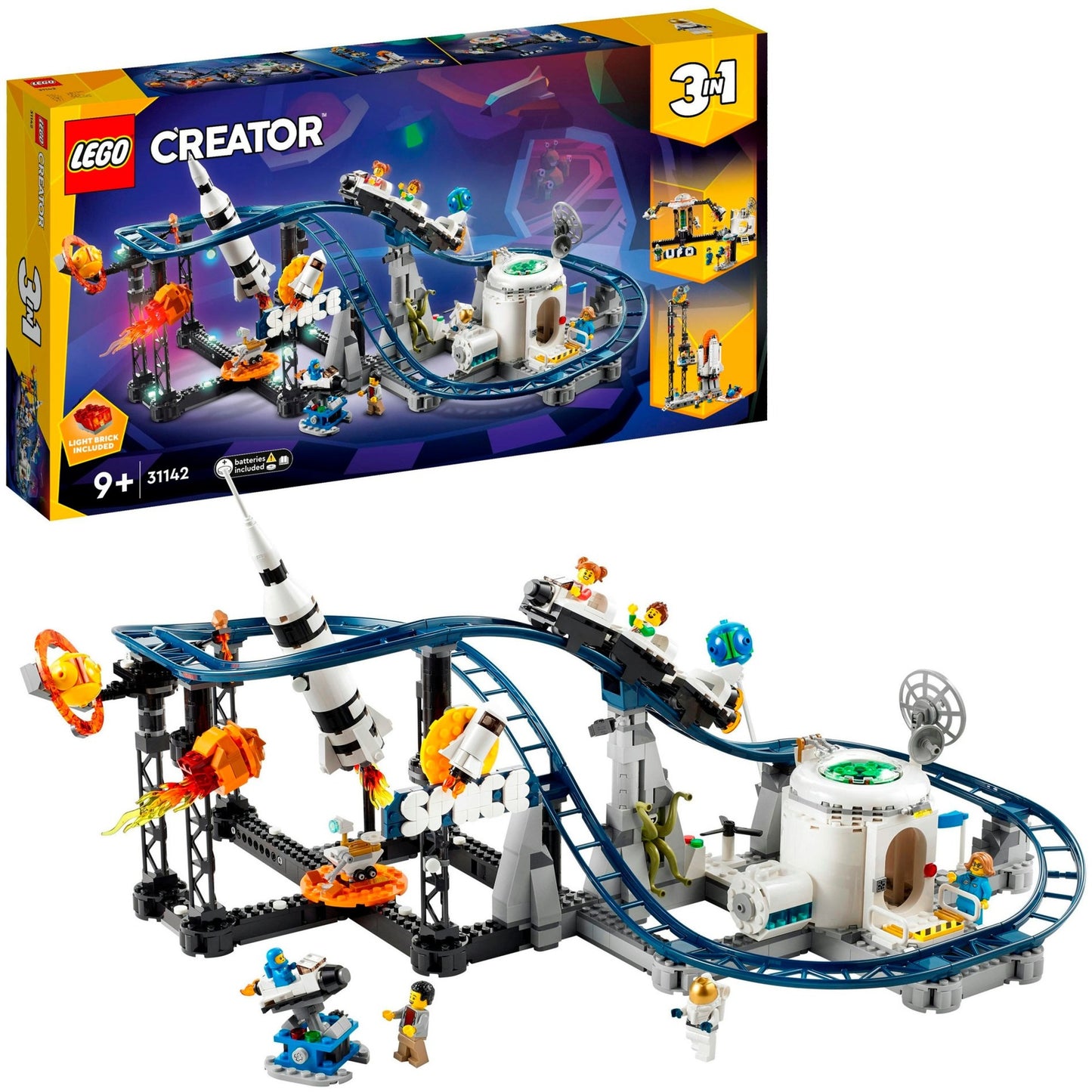 LEGO 31142 Creator 3-in-1 Weltraum-Achterbahn, Konstruktionsspielzeug