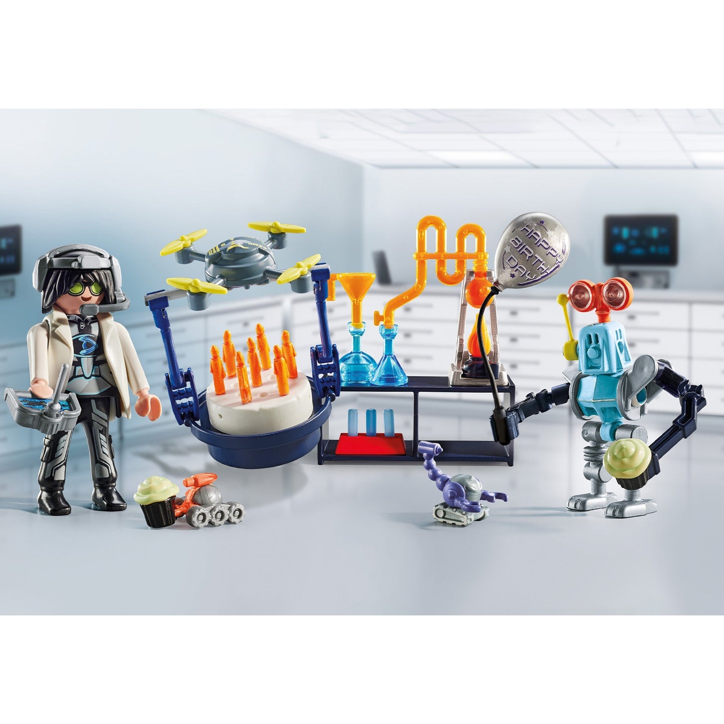 PLAYMOBIL 71450 City Life Forscher mit Robotern, Konstruktionsspielzeug