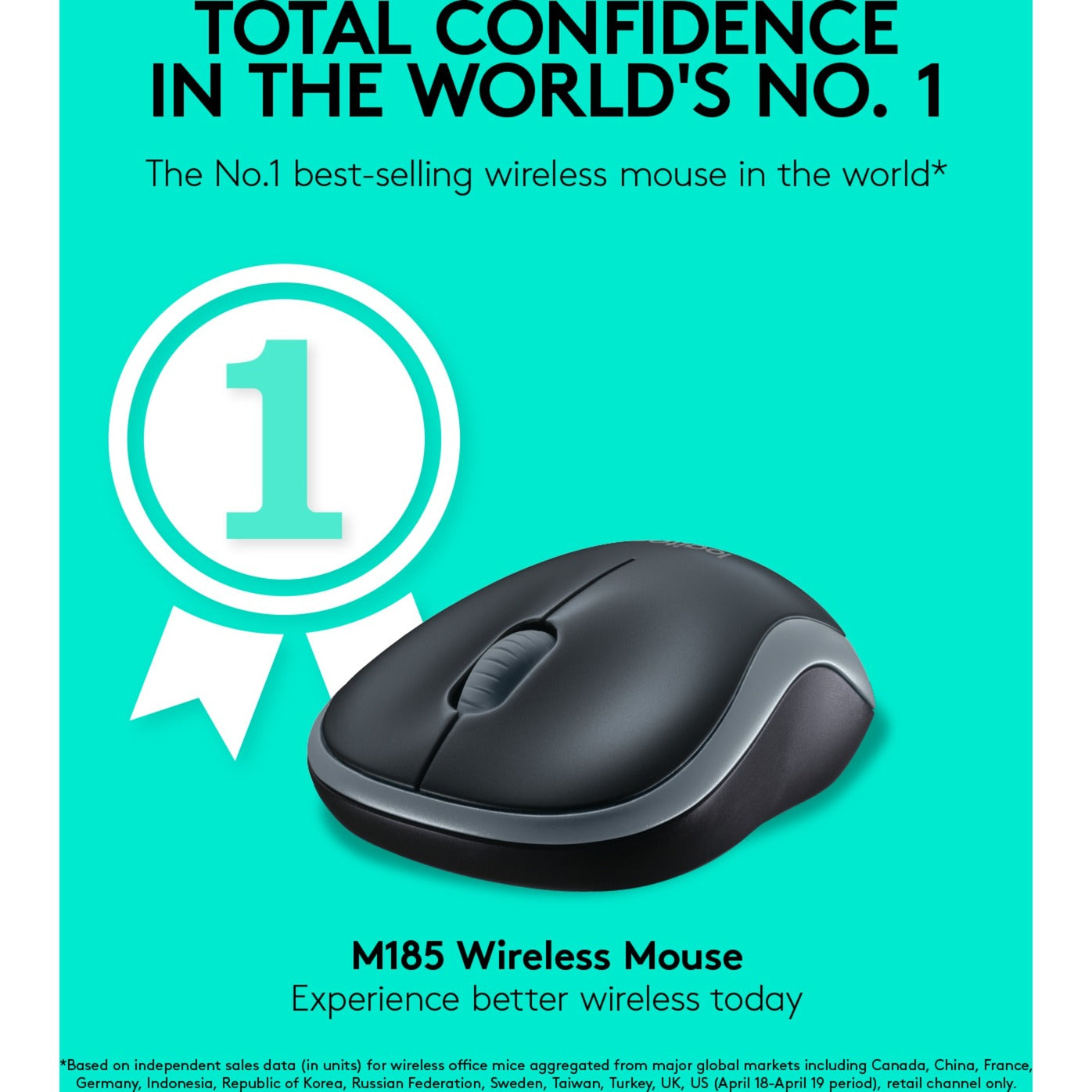 Logitech Wireless Mouse M185 (grau, Retail)