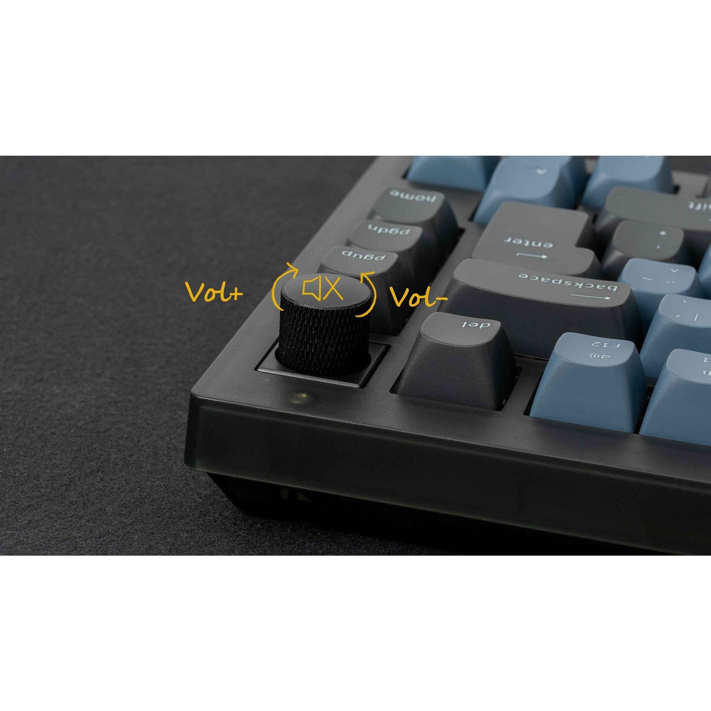 Keychron V1 Knob (schwarz/blaugrau, DE-Layout, Keychron K Pro Red, Hot-Swap, RGB, PBT)