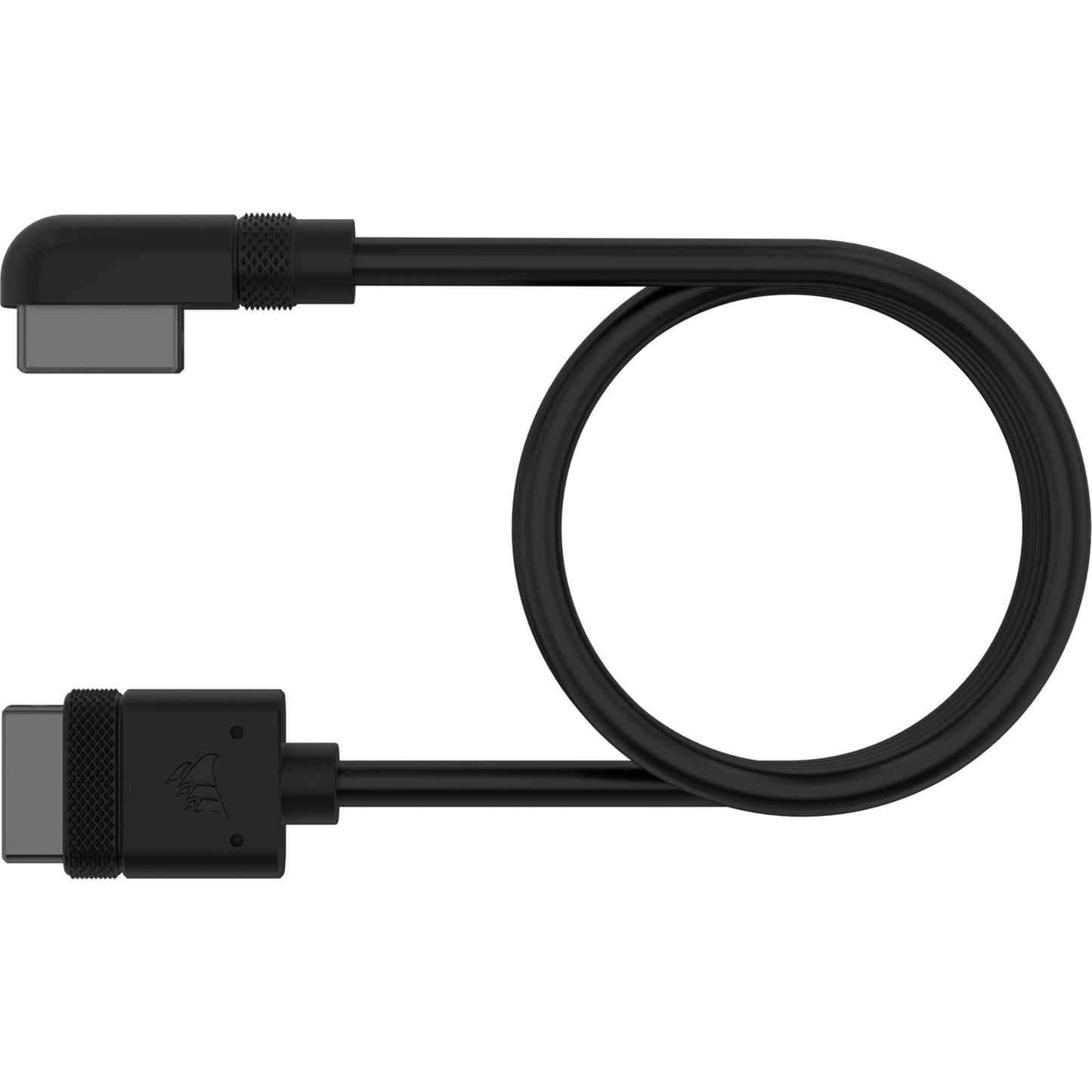 Corsair iCUE LINK Slim-Kabel, 600mm, 90° abgewinkelt (schwarz, 1 Stück)