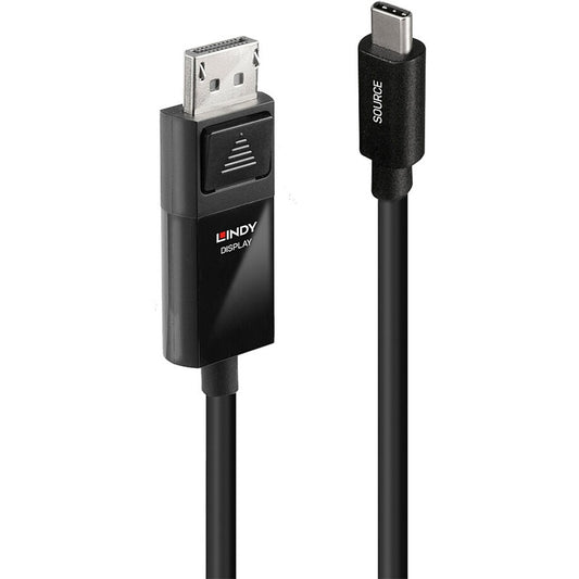 Lindy USB Adapterkabel 8K60, USB-C Stecker > DisplayPort Stecker (schwarz, 3 Meter, + HDR)