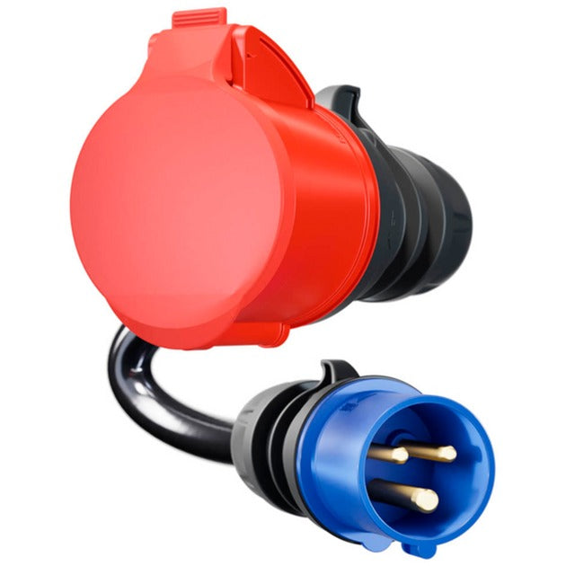go-e Adapter für Gemini flex 22 kW, CEE rot Drehstrom 32A > CEE blau 16A (schwarz, 30cm)