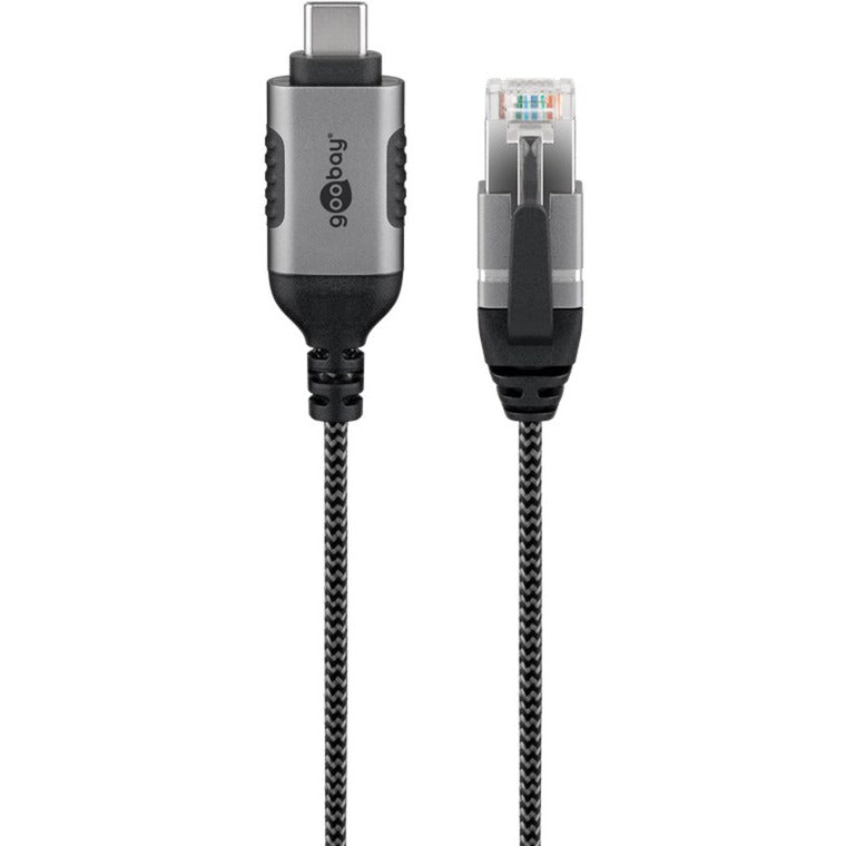 Goobay Ethernet-Adapterkabel USB-C 3.2 Gen2 > RJ-45 (schwarz/grau, 1 Meter)