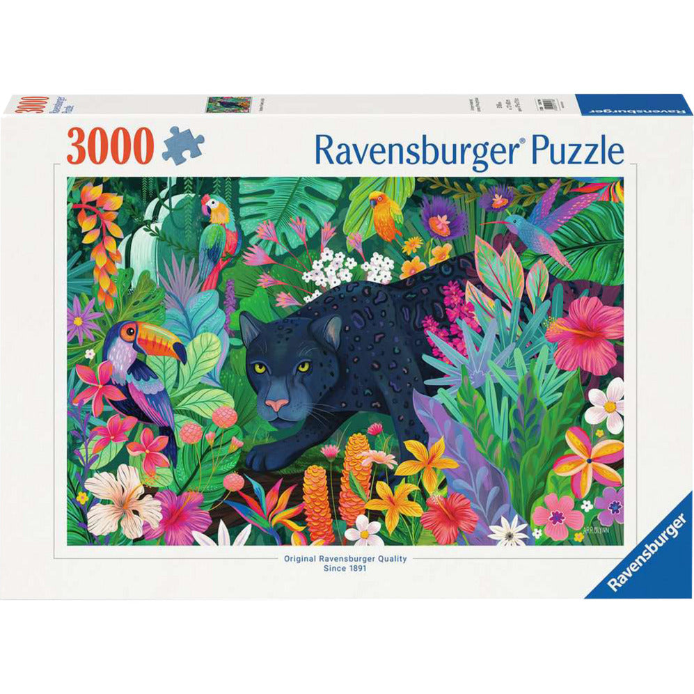 Puzzle Panther im blühenden Dschungel