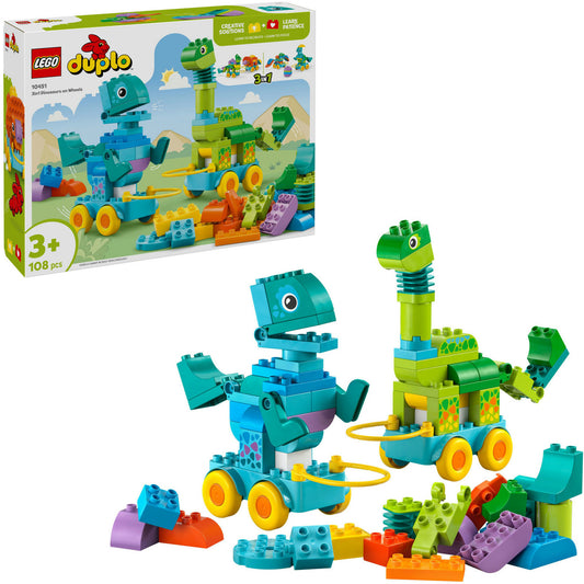 10451 DUPLO Town Dinos auf Rädern 3-in-1-Set, Konstruktionsspielzeug
