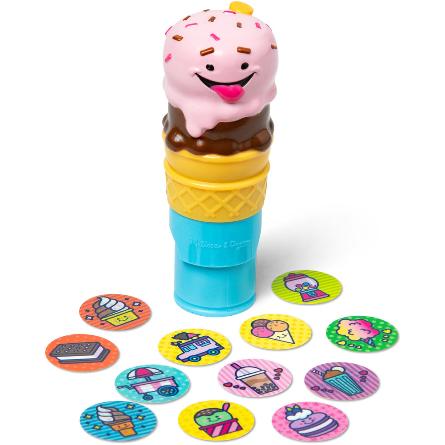 Melissa & Doug - Sticker WOW! Eiscreme Aufkleberstempel & Block, Basteln