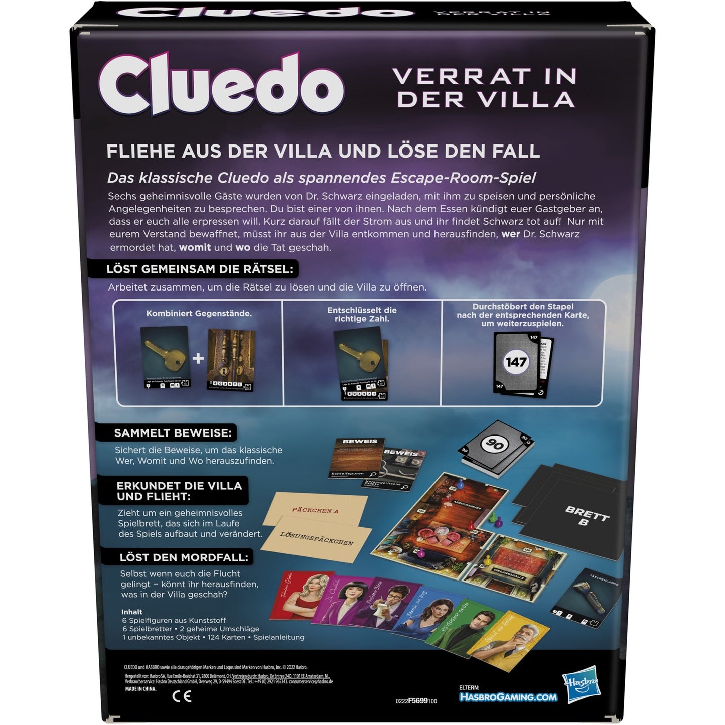 Hasbro Cluedo Verrat in der Villa, Brettspiel