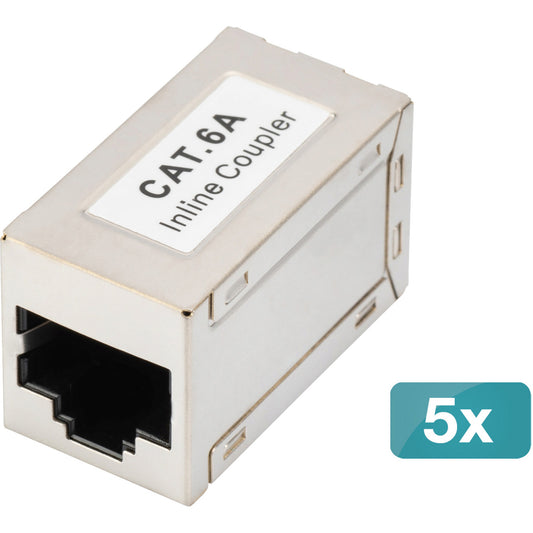CAT 6A Modulare Kupplung, geschirmt, 5 Stück, Keystone-Modul