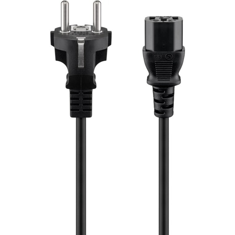 Goobay Kaltgeräte-Anschlusskabel C13 > Schutzkontakt-Stecker (schwarz, 5 Meter, gerader Stecker)