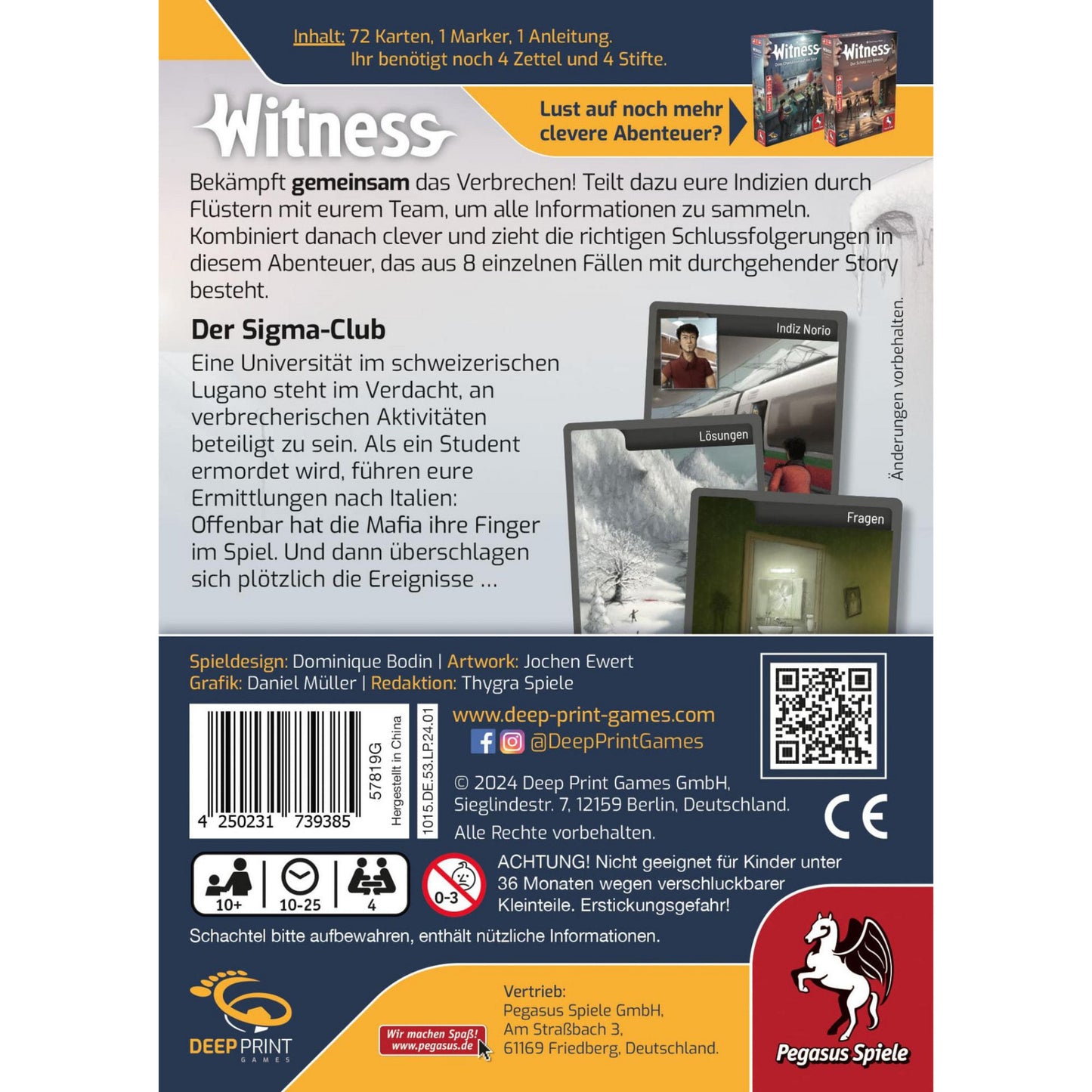 Deep Print Games: Witness - Der Sigma-Club, Rätselspiel