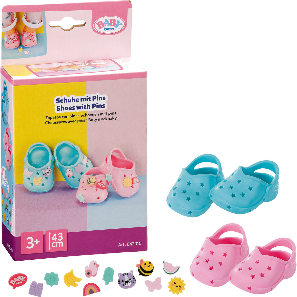 BABY born Badeschuhe mit Pins 2 Paar 43cm, Puppenzubehör