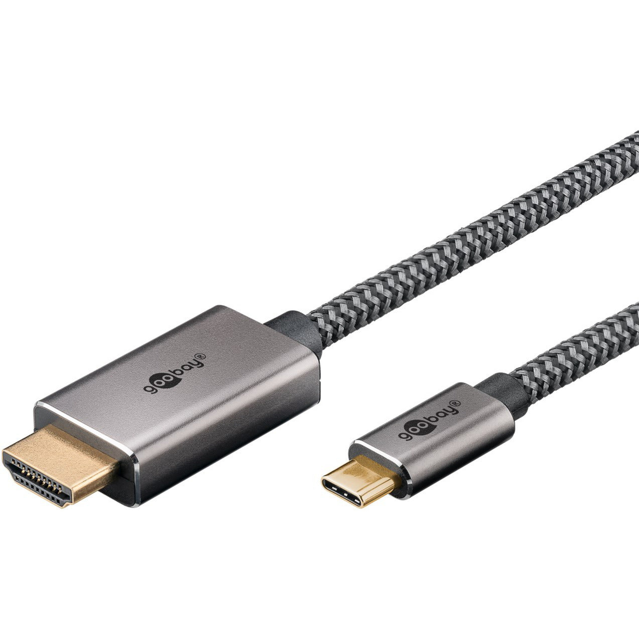 USB Textil-Adapterkabel, USB-C Stecker > HDMI Stecker, 4K / 60Hz